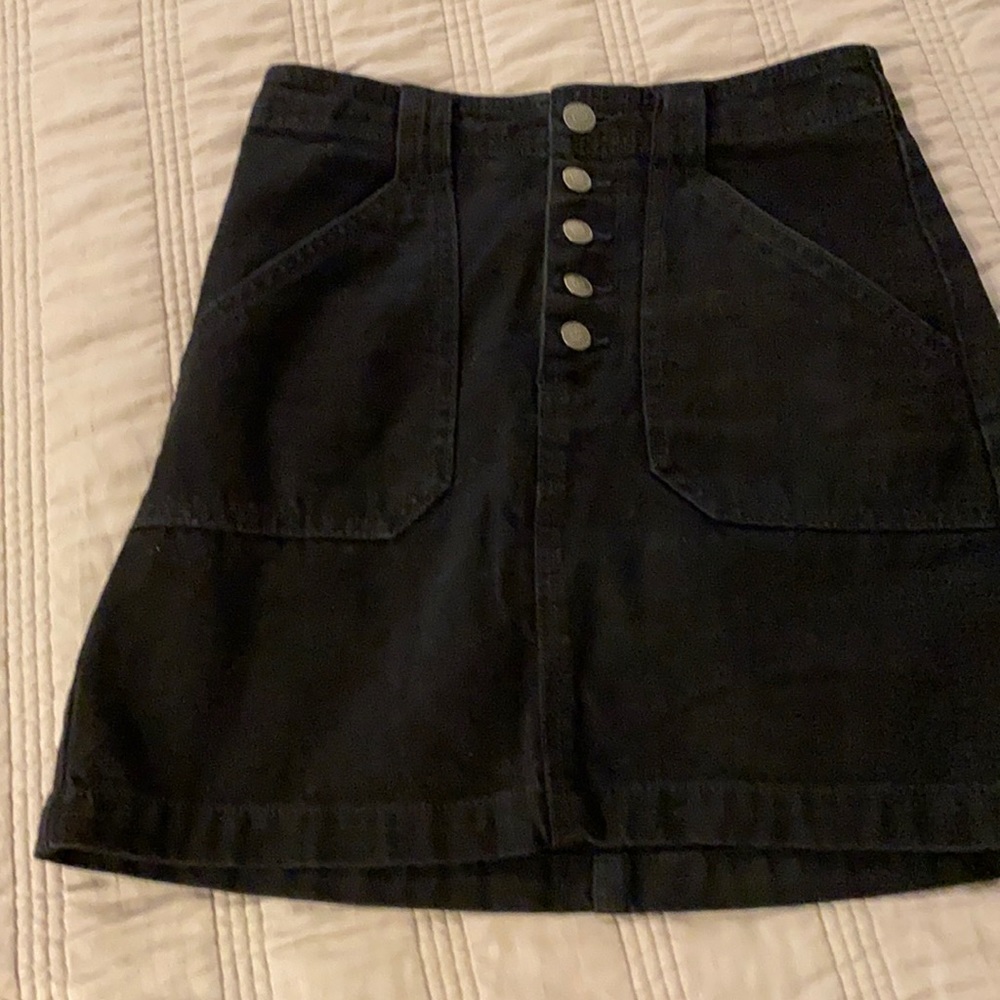 Hollister Black denim mini skirt